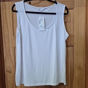 cleo White Scoop Neck Tank Top
